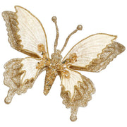 Glitter Fantasy Butterfly Gold Clip-On 7 x 3"
