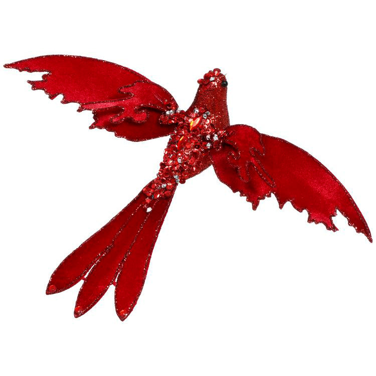 Holiday Flying Bird Red Clip-On 10 x 4"