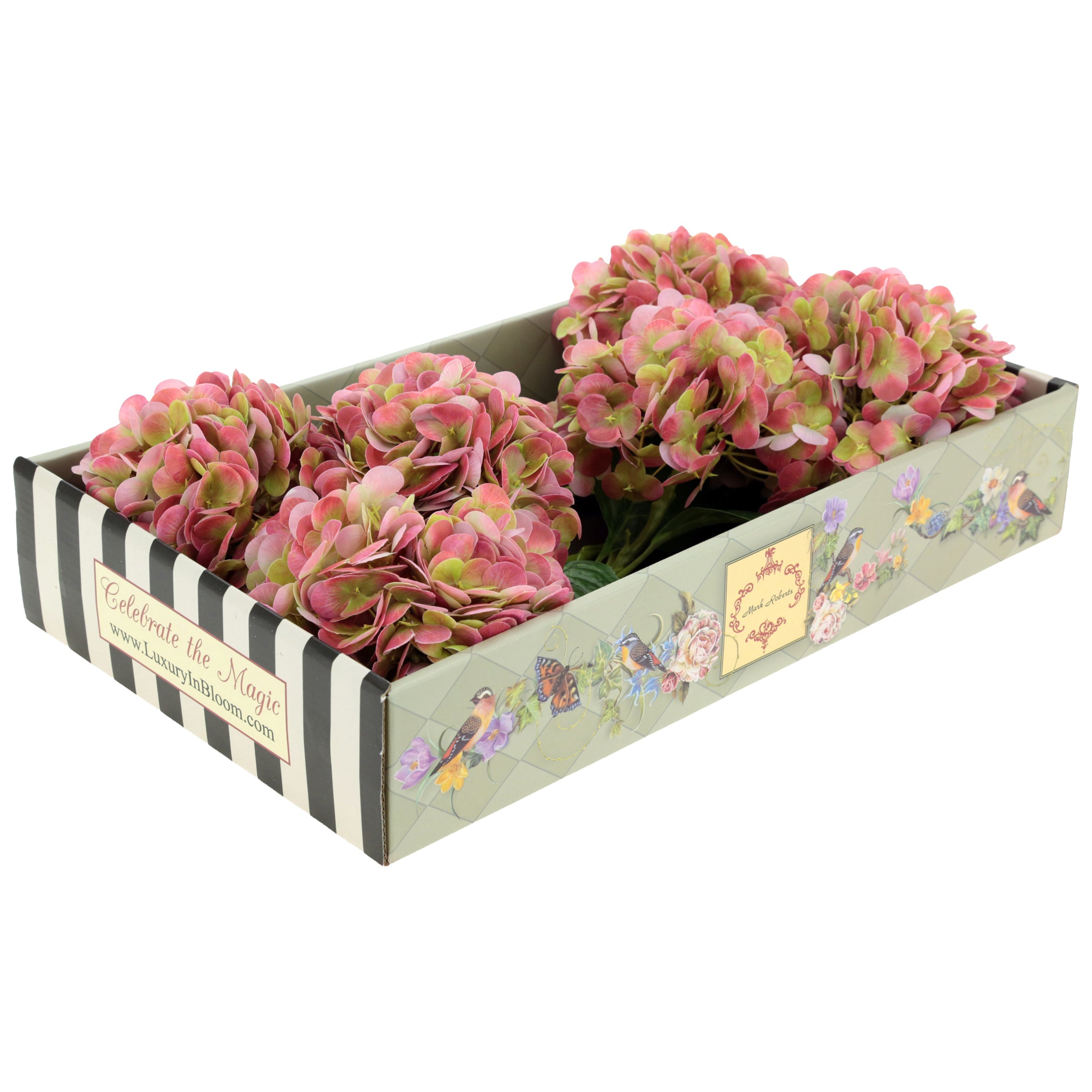 Natural Touch Vibrant Hydrangea Stem Dark Pink 19 Inches Set of 6