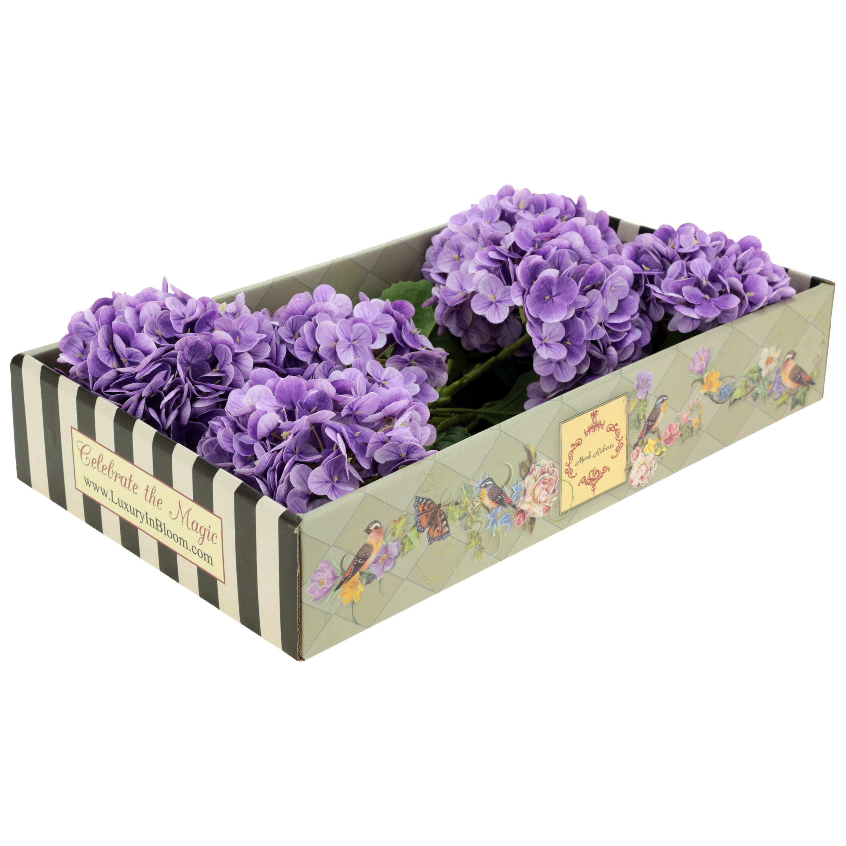 Natural Touch Vibrant Hydrangea Stem Purple 19 Inches Set of 6