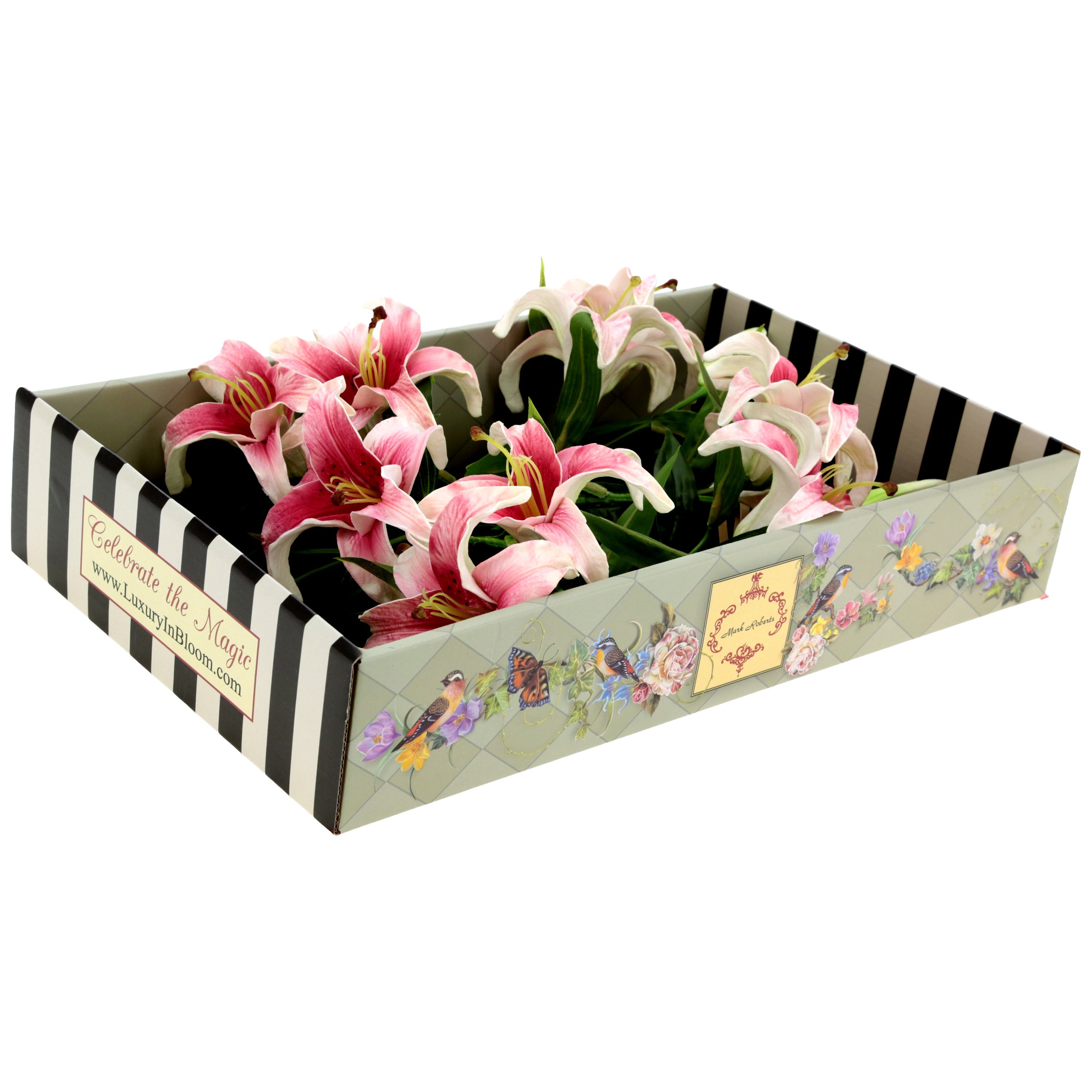 Natural Touch Majestic Star Gazer Lily Stem Purple 23 Inches Set of 6