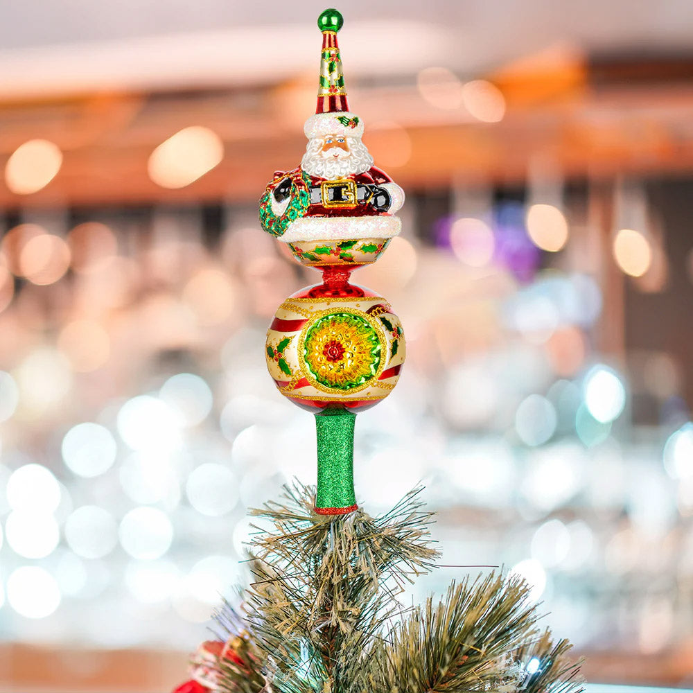 Ho Ho Holly Cheer Finial Tree Topper