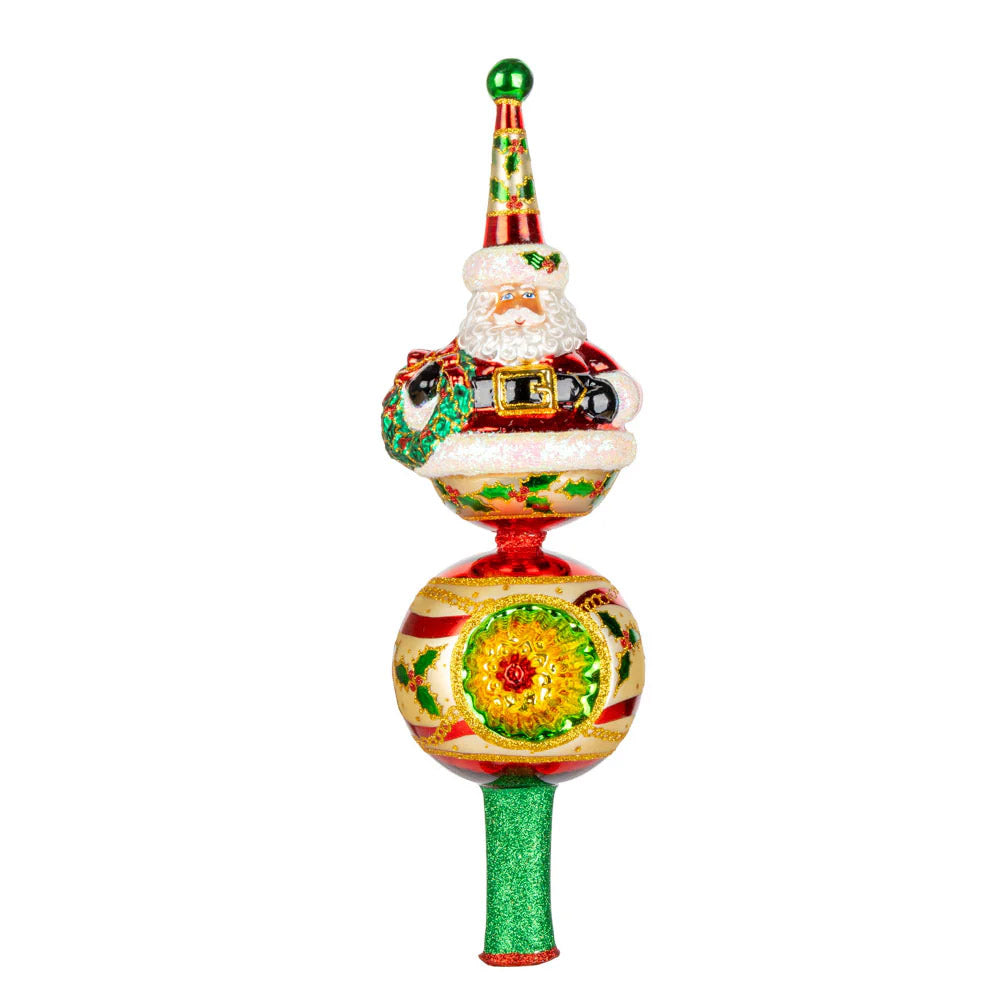 Ho Ho Holly Cheer Finial Tree Topper