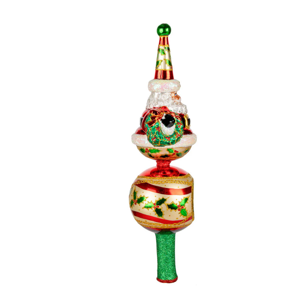 Ho Ho Holly Cheer Finial Tree Topper