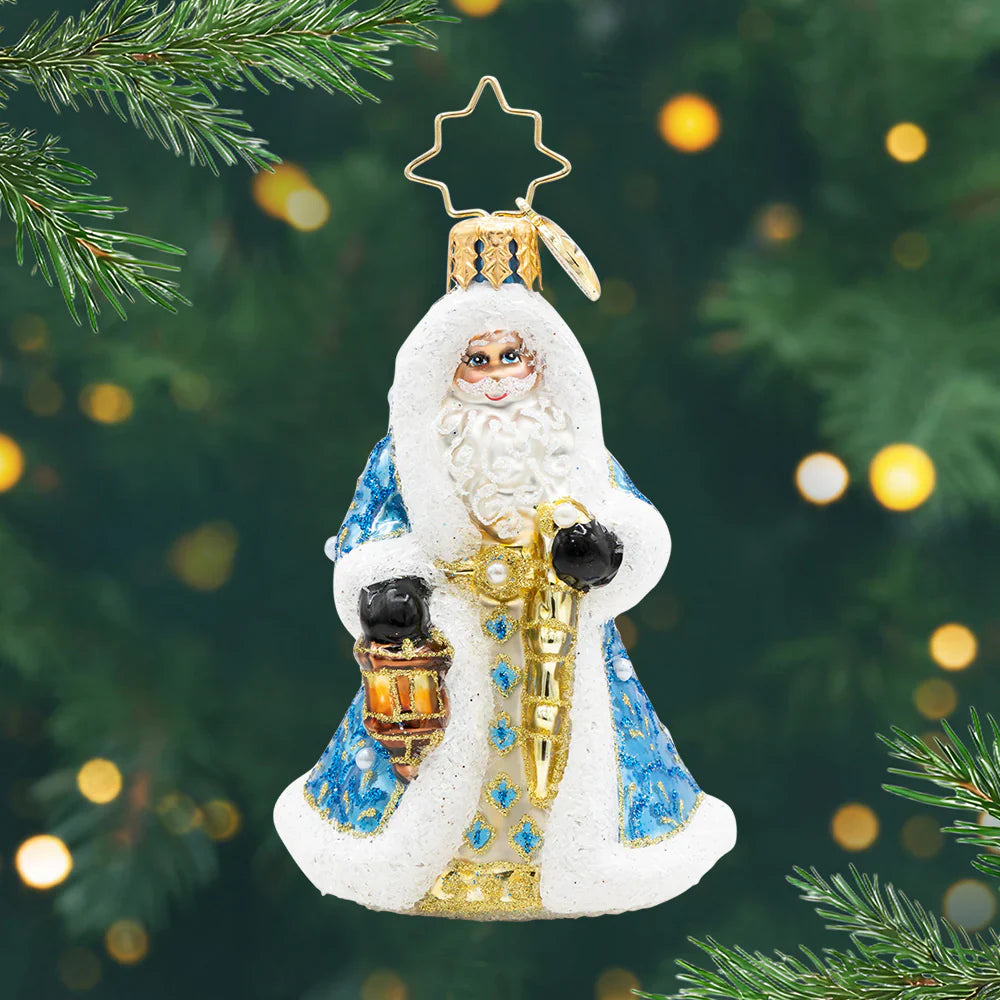 Gilded Grandeur Santa Gem Ornament