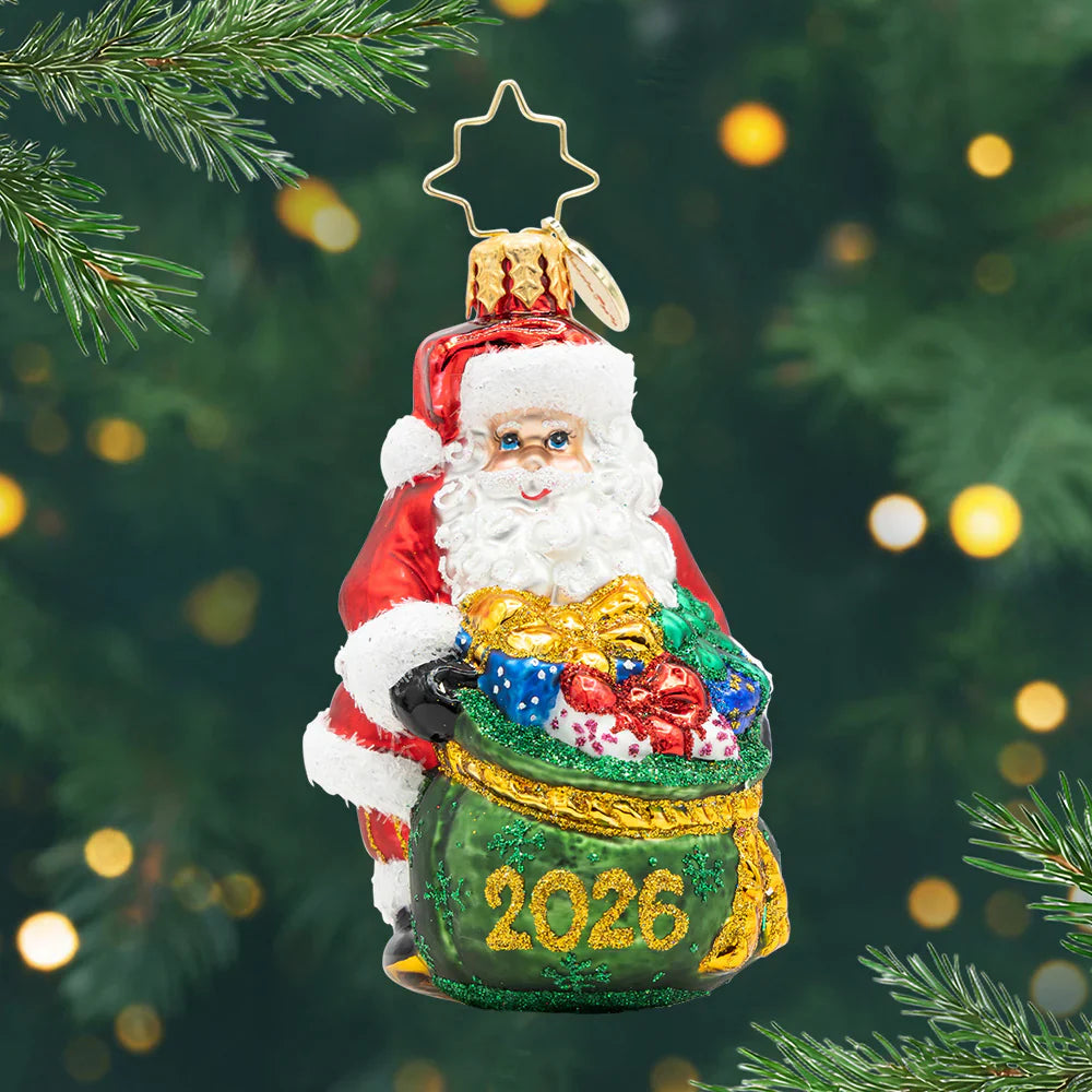 Santa's Yearly Gift Drop 2026 Gem Ornament