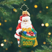 Santa's Yearly Gift Drop 2026 Gem Ornament