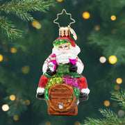 I Believe in Wine Santa Gem Ornament
