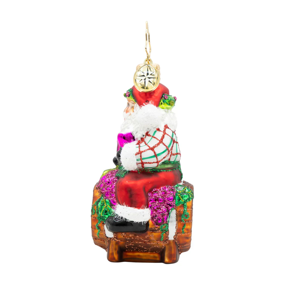 I Believe in Wine Santa Gem Ornament