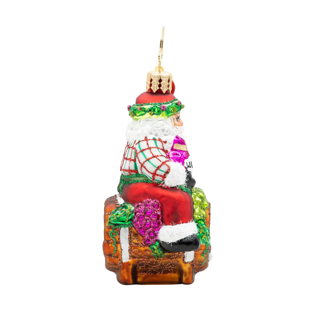 I Believe in Wine Santa Gem Ornament