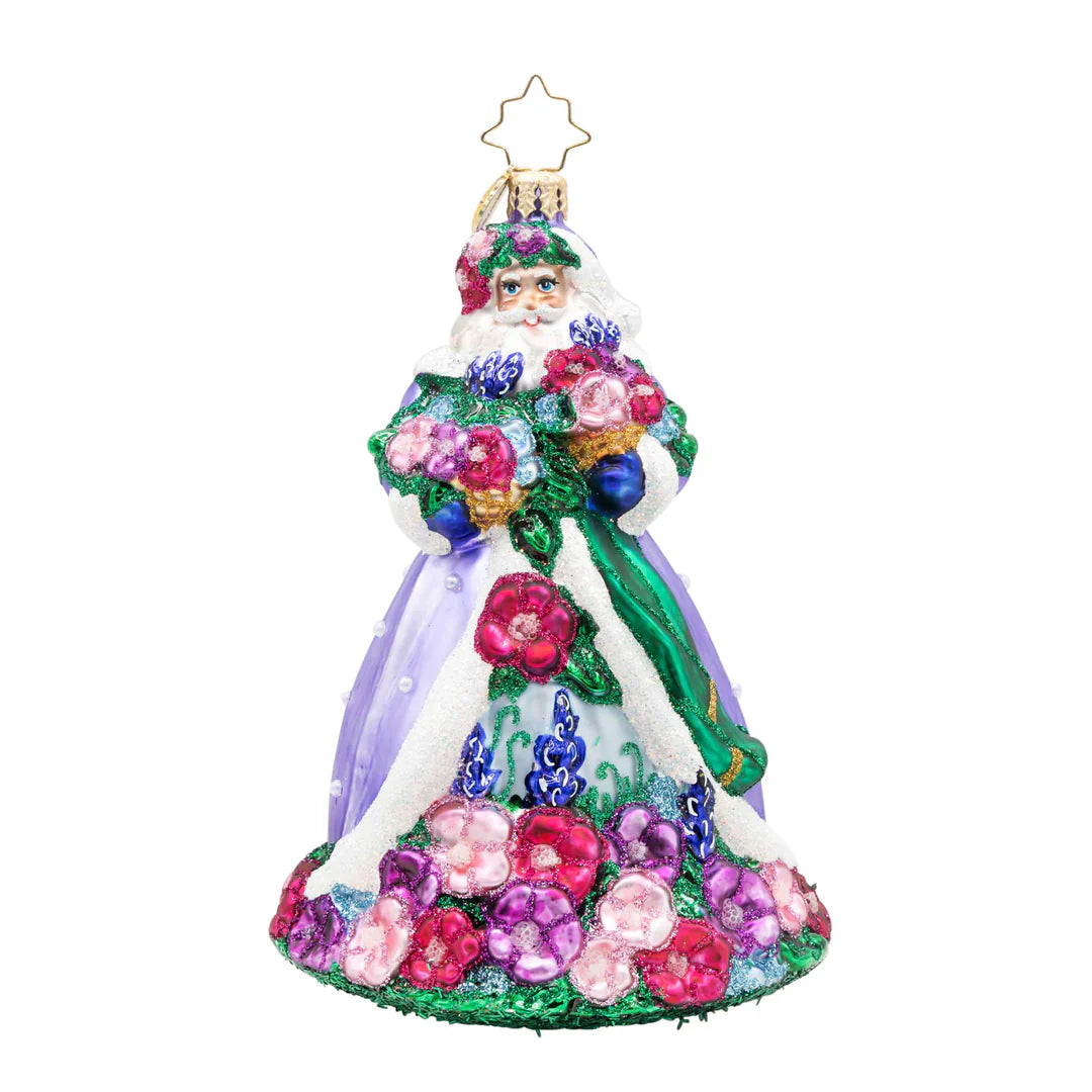 Santa in Full Bloom Ornament
