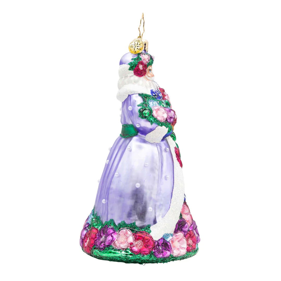 Santa in Full Bloom Ornament