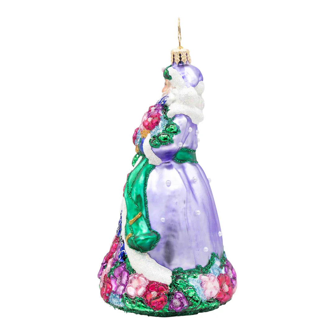 Santa in Full Bloom Ornament