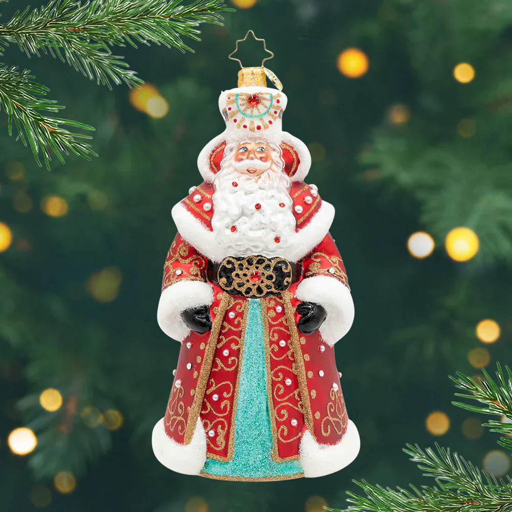 Gilded Majesty Santa Ornament
