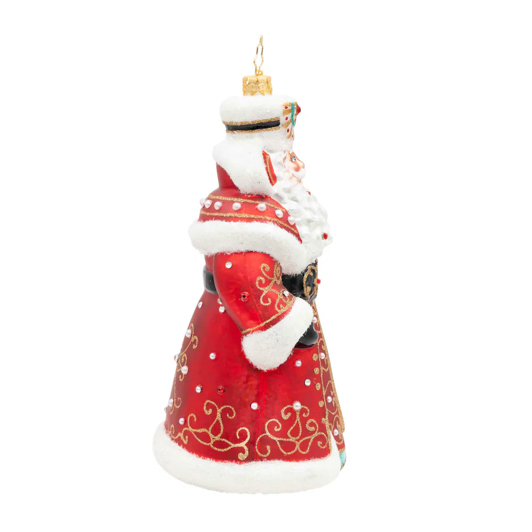 Gilded Majesty Santa Ornament