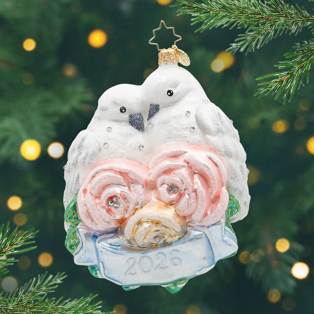 2026 Wedding Lovebirds Ornament