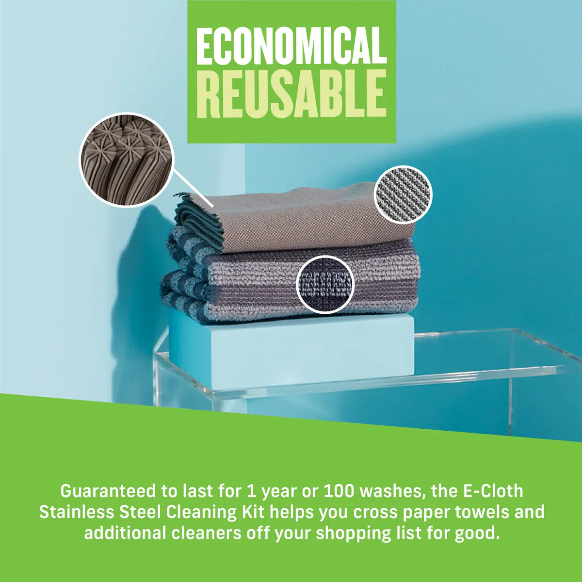 Stainless Steel Cleaning Kit Set of 2 Cloths