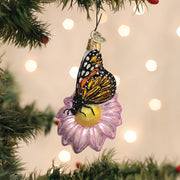 Monarch Butterfly On Flower Ornament