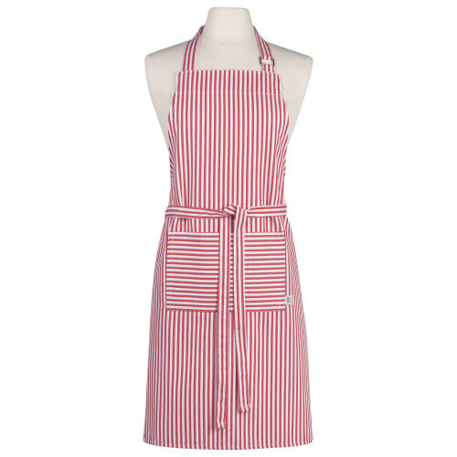 Red Narrow Stripe Basic Chef's Apron