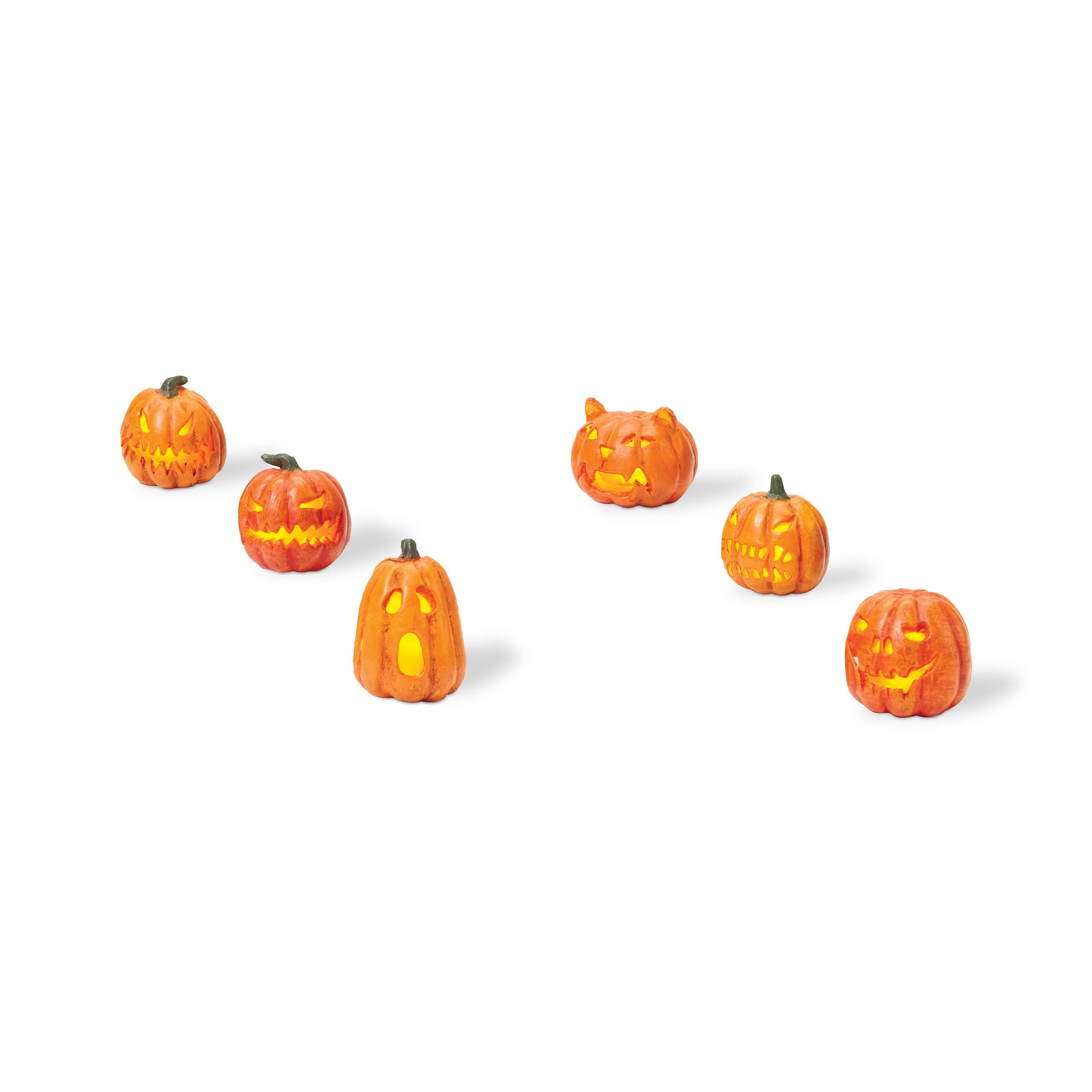 Lit Jack-O-Lanterns Set of 6