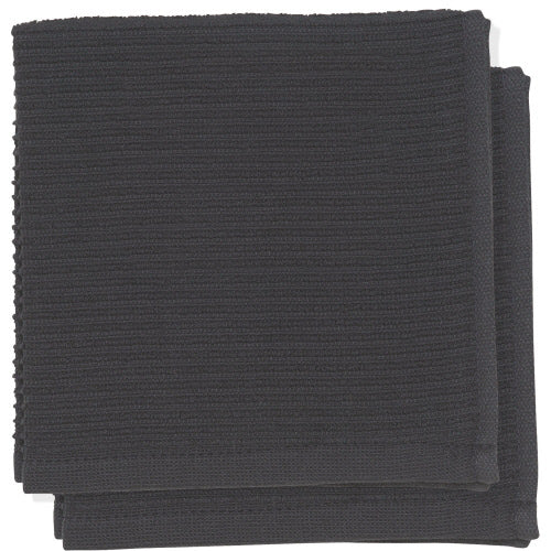 Black Ripple Dishcloth Set of 2