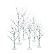 Village Winter Birch Set of 6 Wrapped Wire Trees