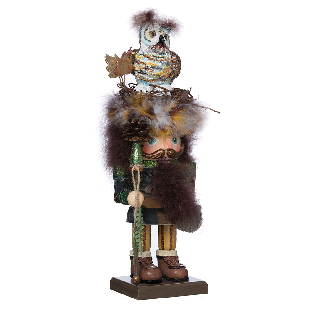 Hollywood Woodsman with Owl Hat Nutcracker 16"