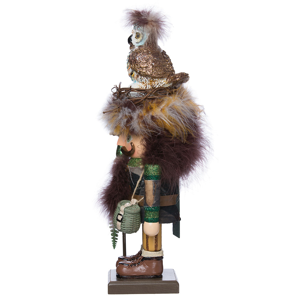 Hollywood Woodsman with Owl Hat Nutcracker 16"