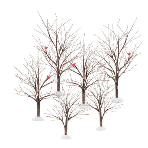 Village Bare Branch Trees Set of 6