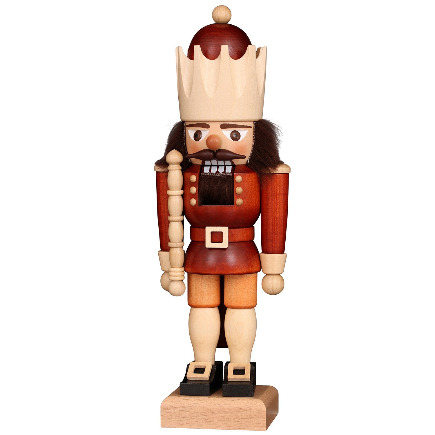 Traditional King Nutcracker Natural Finish 11.4" Tall