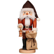 Natural Santa with Lantern and Gift Bag Nutcracker 16.25"