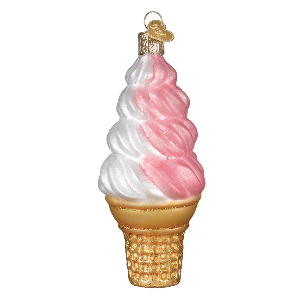 Strawberry Swirl Soft Serve  Ornament