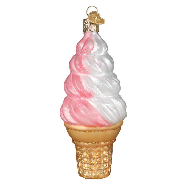 Strawberry Swirl Soft Serve  Ornament