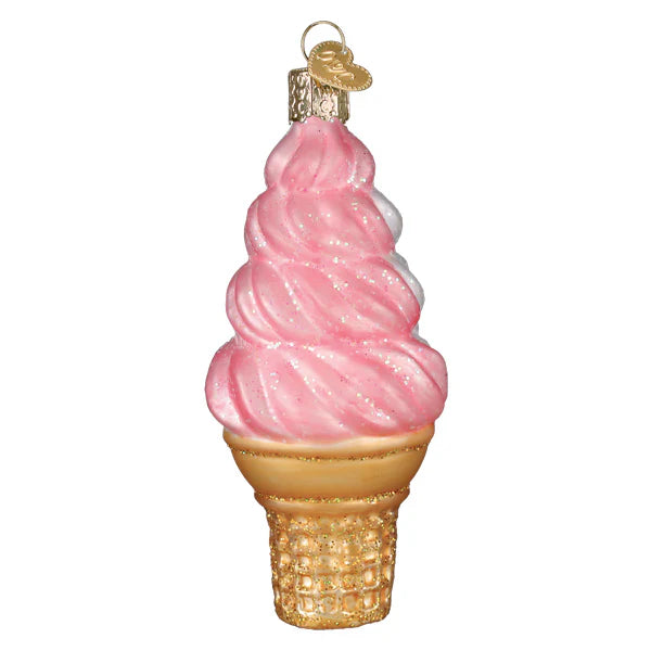 Strawberry Swirl Soft Serve  Ornament