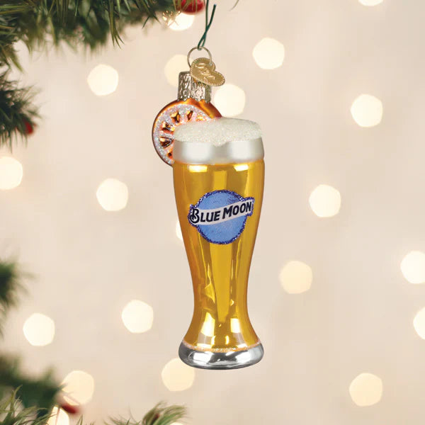 Glass Of Blue Moon Beer Ornament