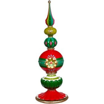 The Grande Green and Red Topiary Finial 49 Inches