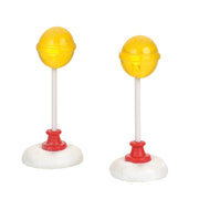 Lit Candy Corner Street Lights Set of 2