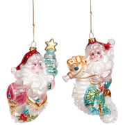 Santa Under the Sea Ornament 5 Inches Set of 2
