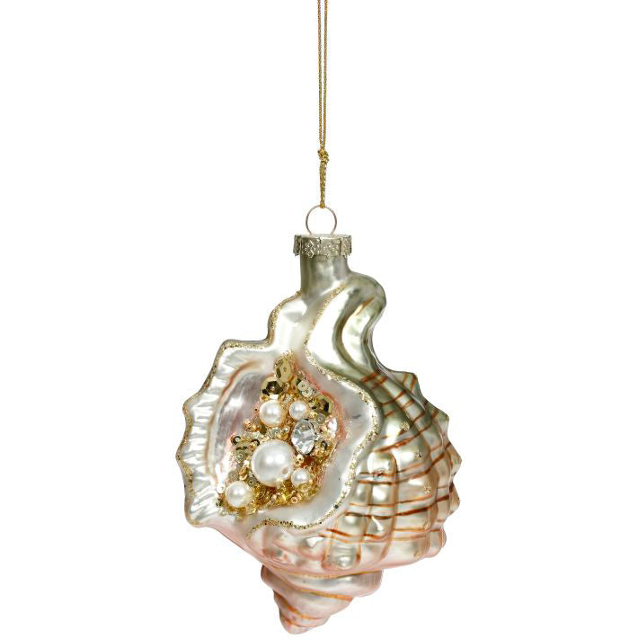 Open Shell with Pearl Ornament 4.5 Inches