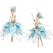 Ballerina Ornaments Blue 10 Inches Set of 2