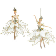 Ballerina Ornaments Ivory 10 Inches Set of 2