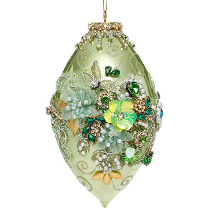 King's Jewels Finial Ornament Green 7 Inches