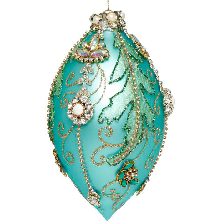 King's Jewels Finial Ornament Turquoise 7.5 Inches