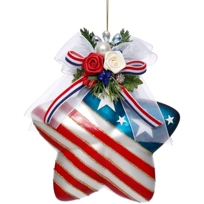 Stars and Stripes Star Ornament 6 Inches