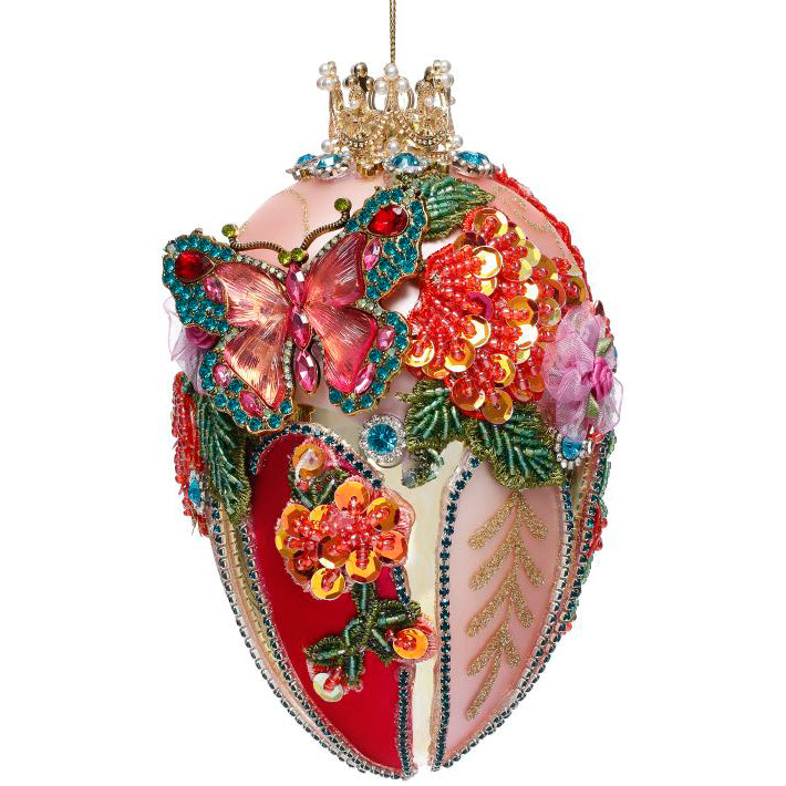 Faberge Jewel Egg Pink Ornament 7 Inches