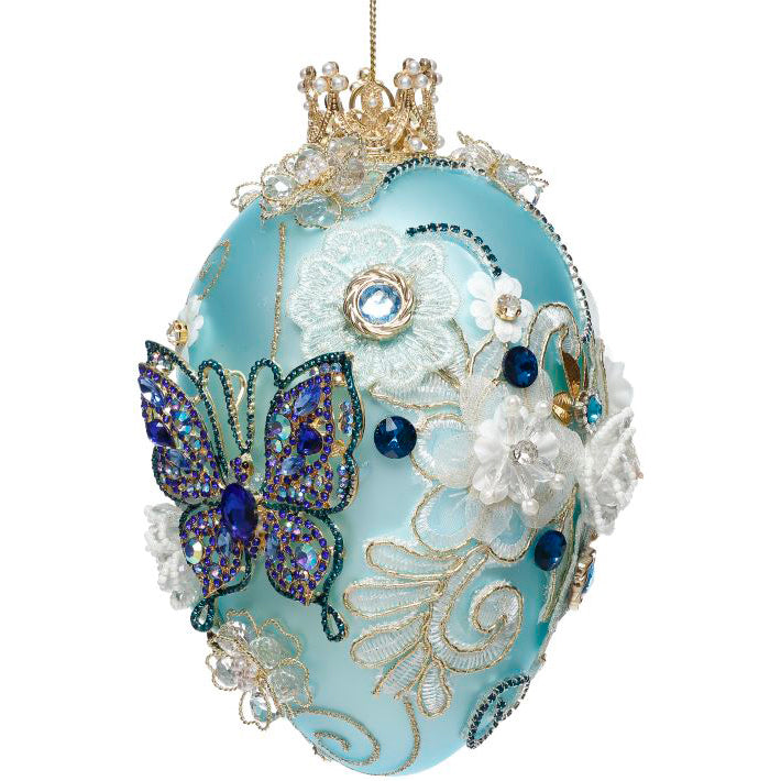 Faberge Jewel Egg Turquoise Ornament 7 Inches