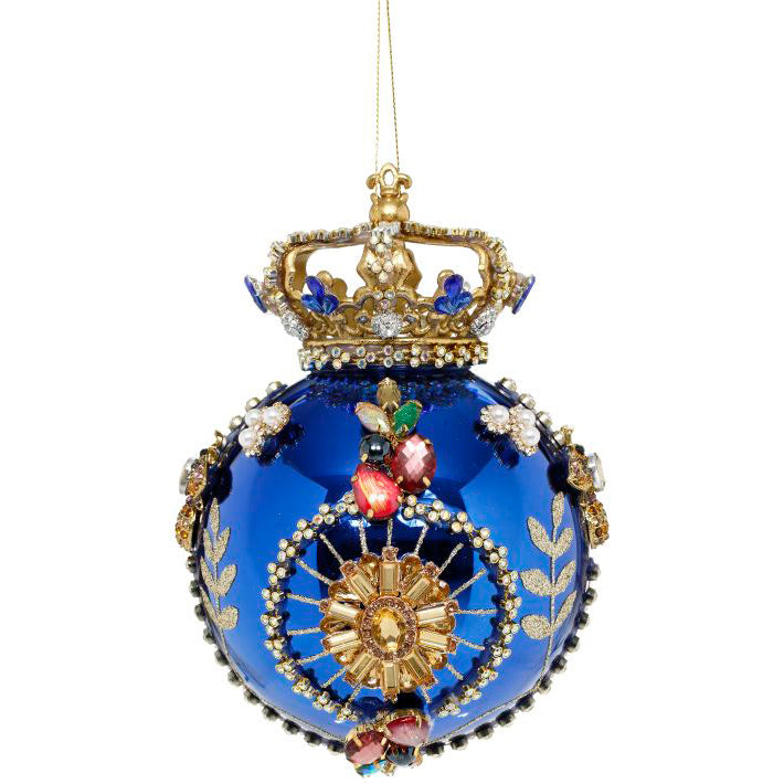 Crown Jewel Ornament Blue 7"
