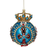 Crown Jewel Ornament Teal 7"