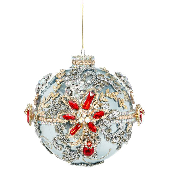 Kings Jewels Ball Ornament Blue 5"