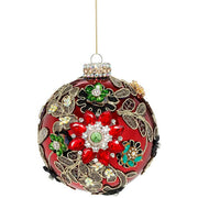 Kings Jewels Ball Ornament Red 5"